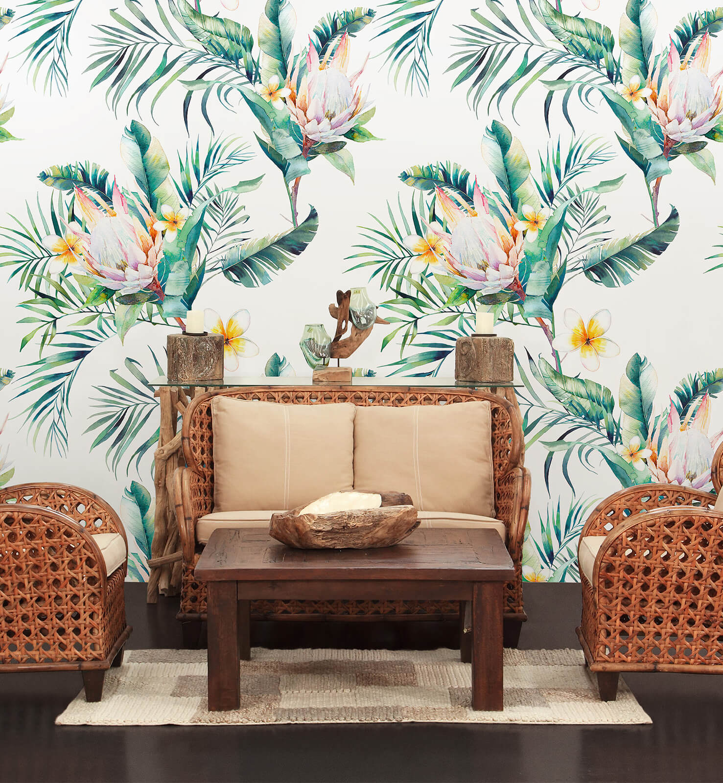 Exotic Tropical Branches Wallpaper