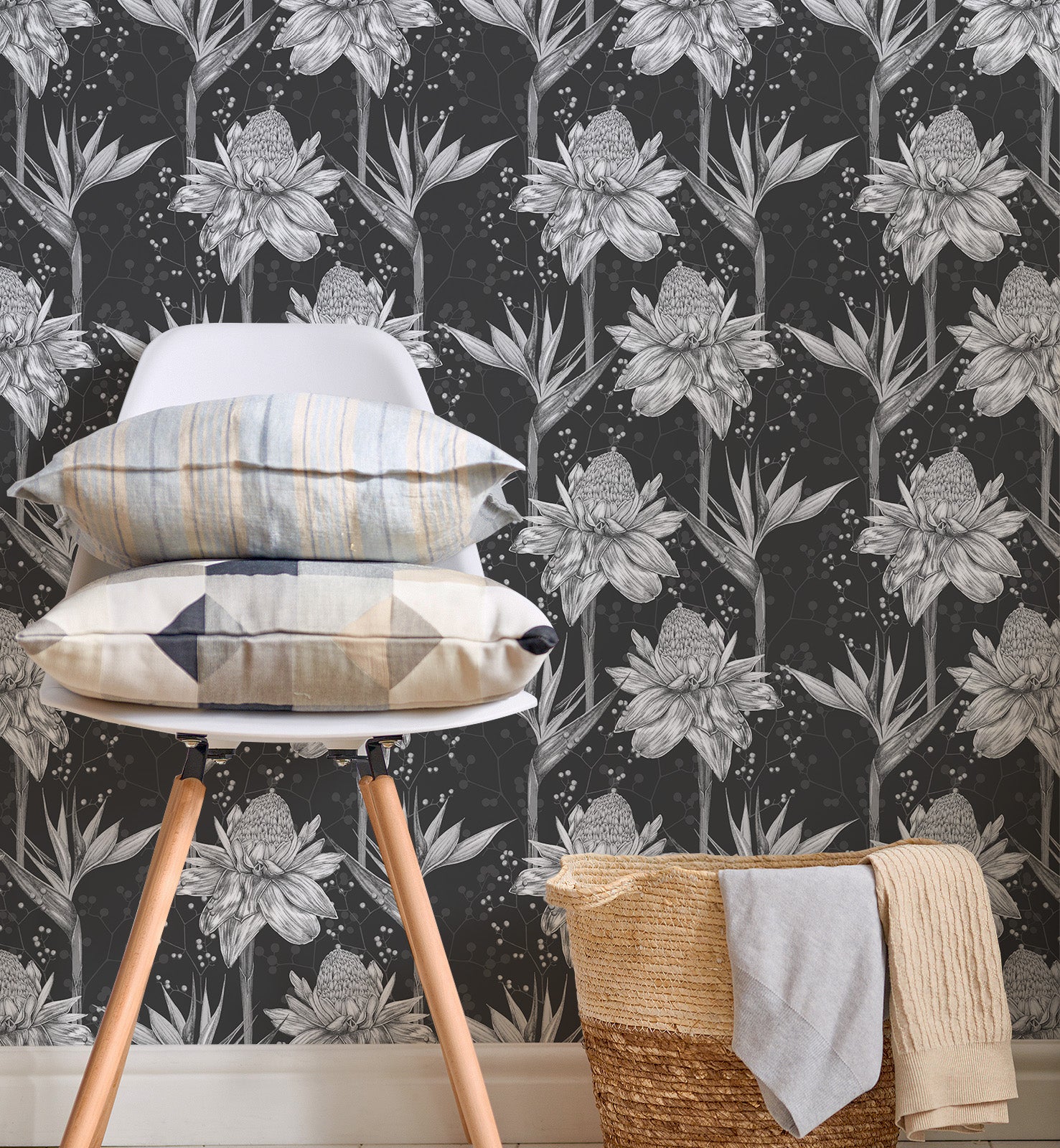 Tropical Exotic Floral Wallpaper