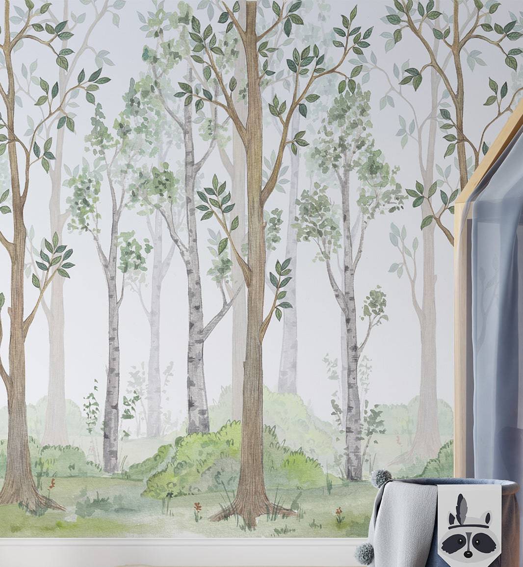 Woodland Forest Tree Kids Wallpaper