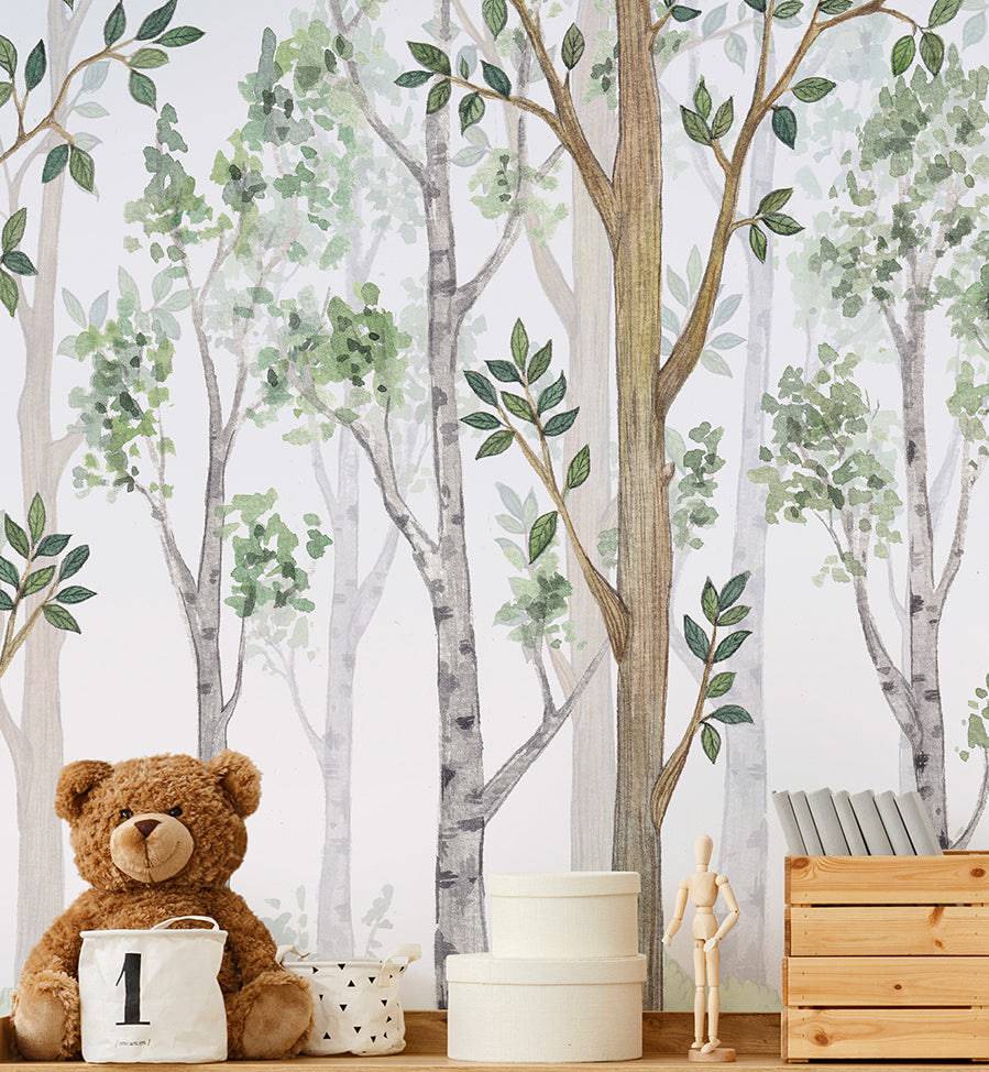 Woodland Forest Tree Kids Bedroom Wallpaper