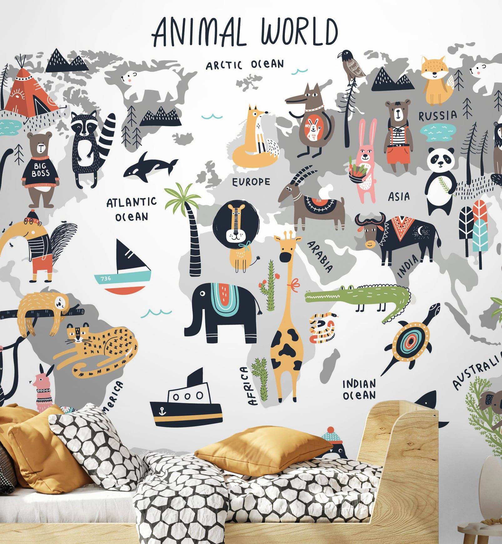 Cartoon World Map - Walltrendz