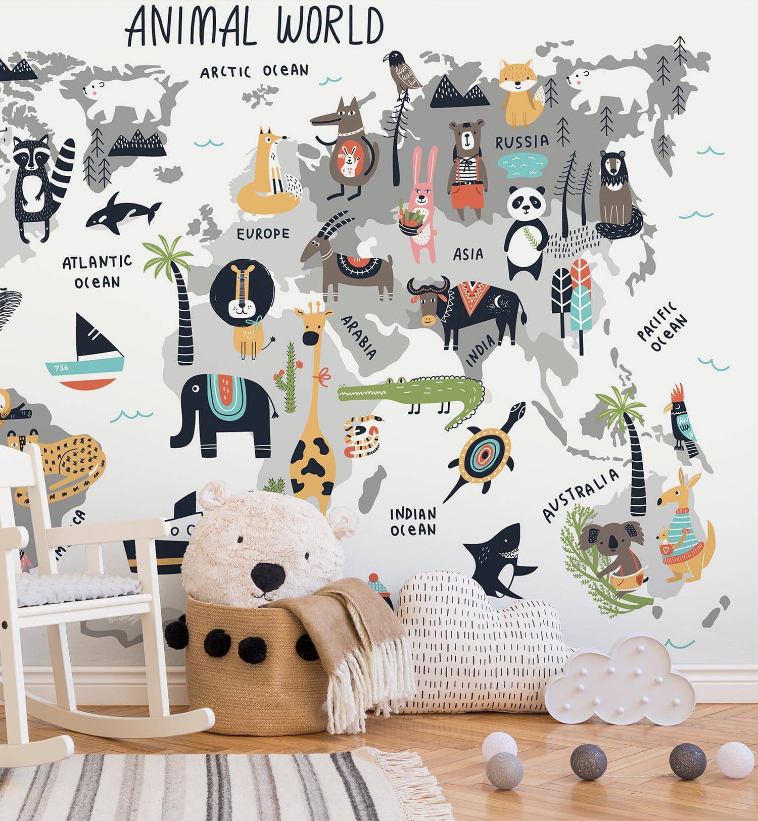 Cartoon World Map - Walltrendz