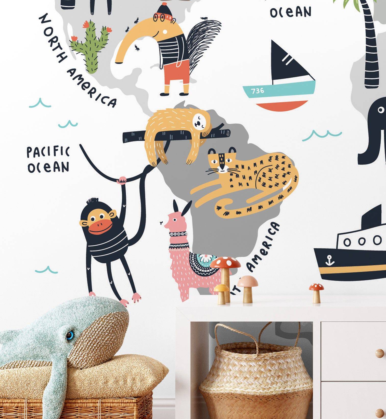 Cartoon World Map - Walltrendz