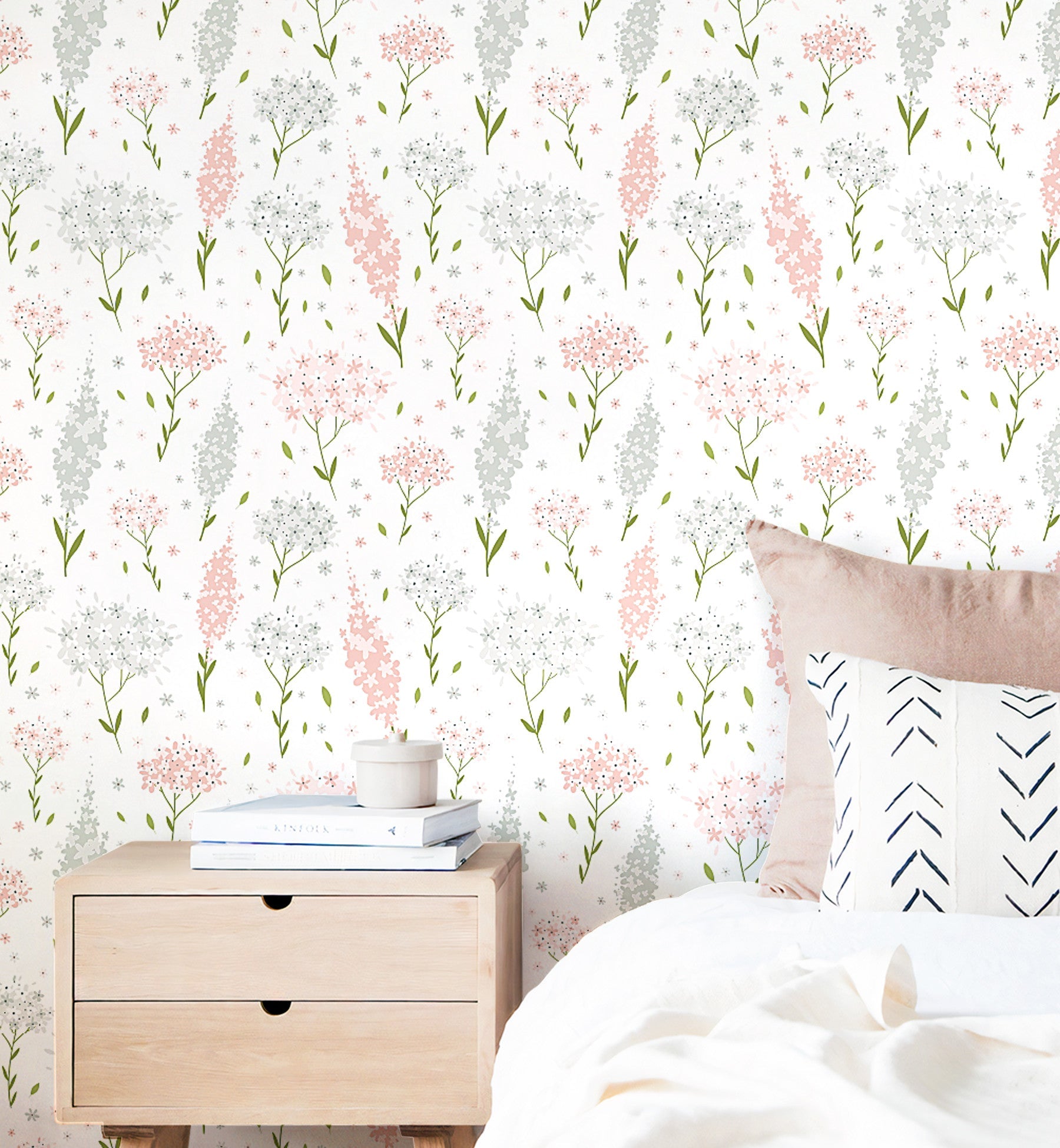 Floral Pink Leaves Wallpaper