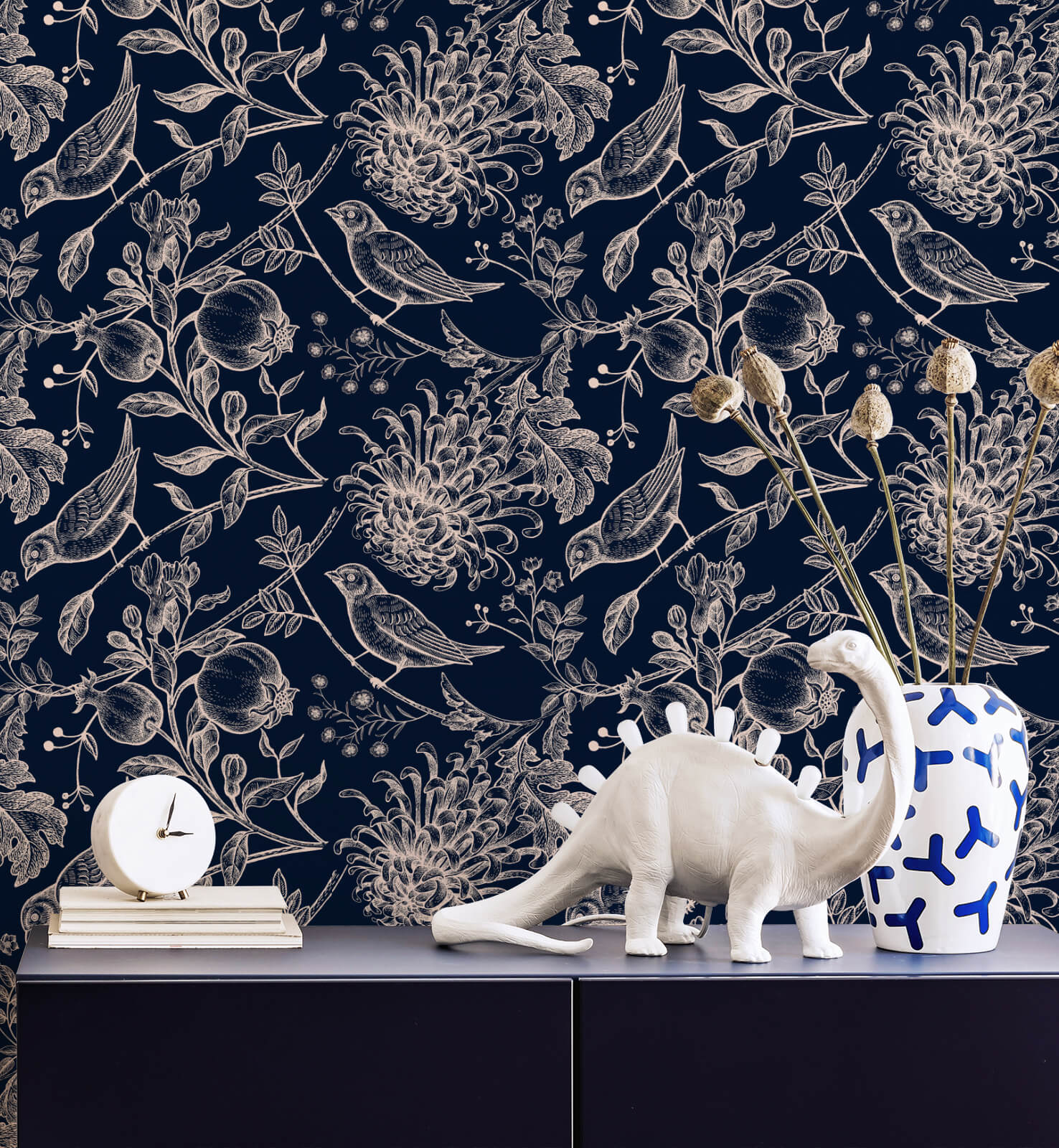 Vintage chrysanthemum Wallpaper