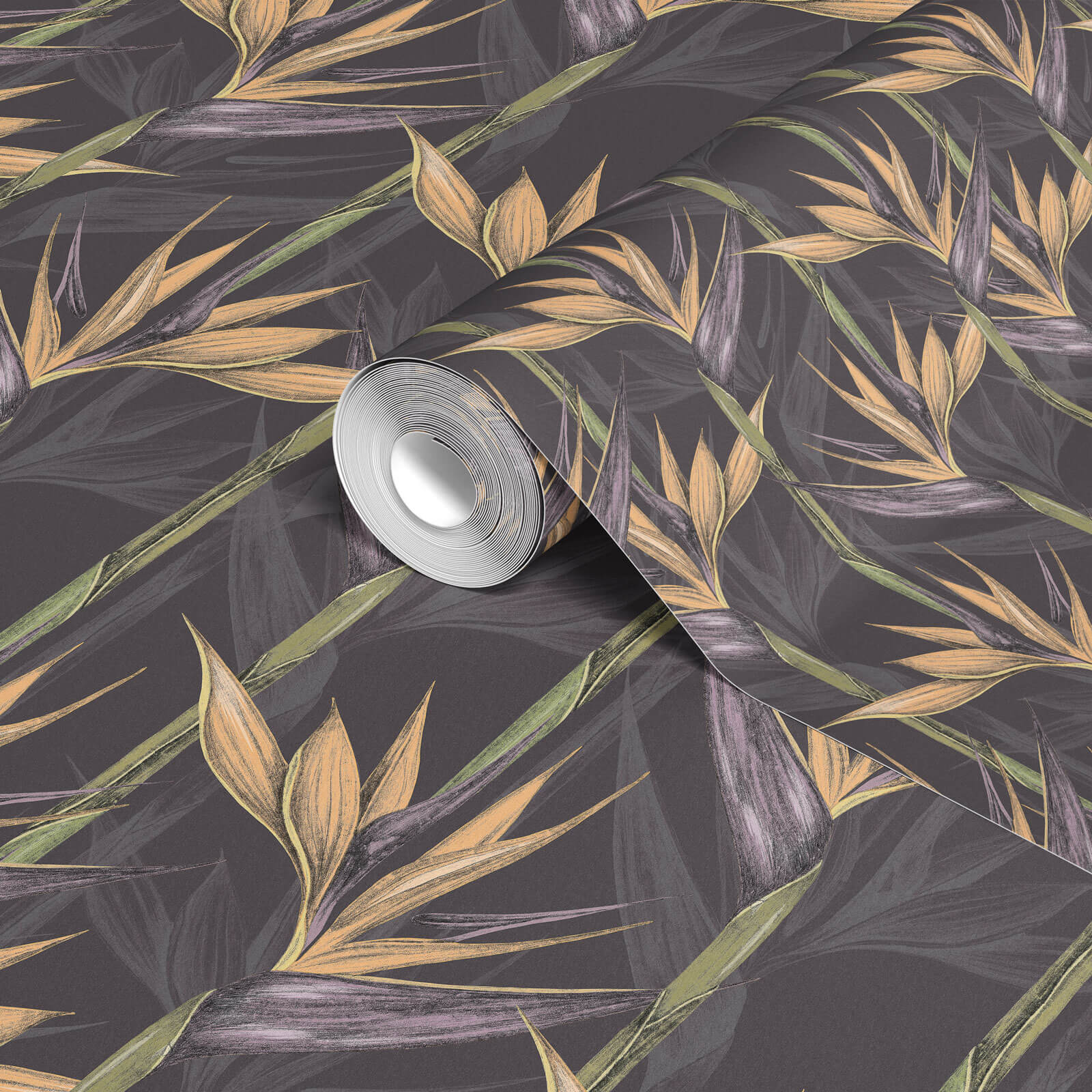 Blue vintage floral pattern wallpaper for living room