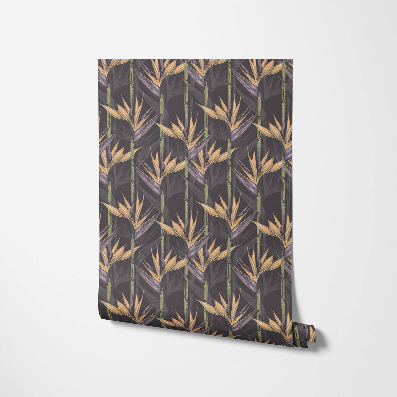 Elegant spring floral in green and blue wallpaper for entryway and bedroom walls
