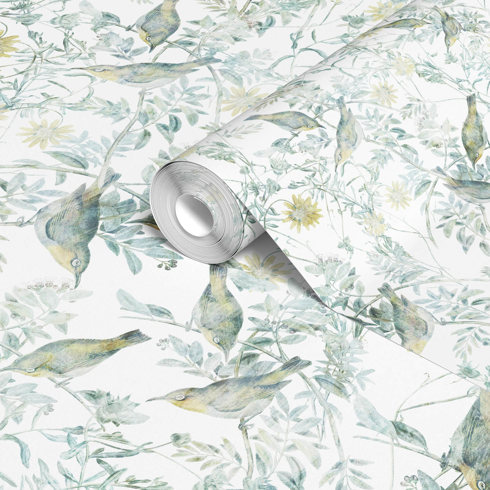 Playful Birds And Garden Wallpaper