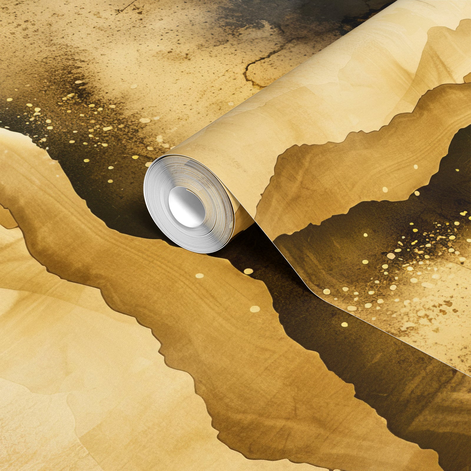 Half roll of gold wallpaper design