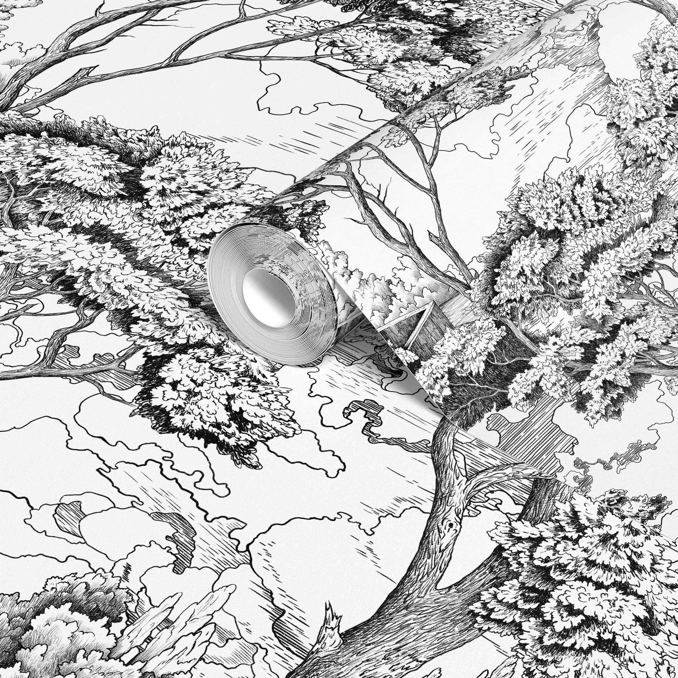 Black White Nature Landscape Wallpaper