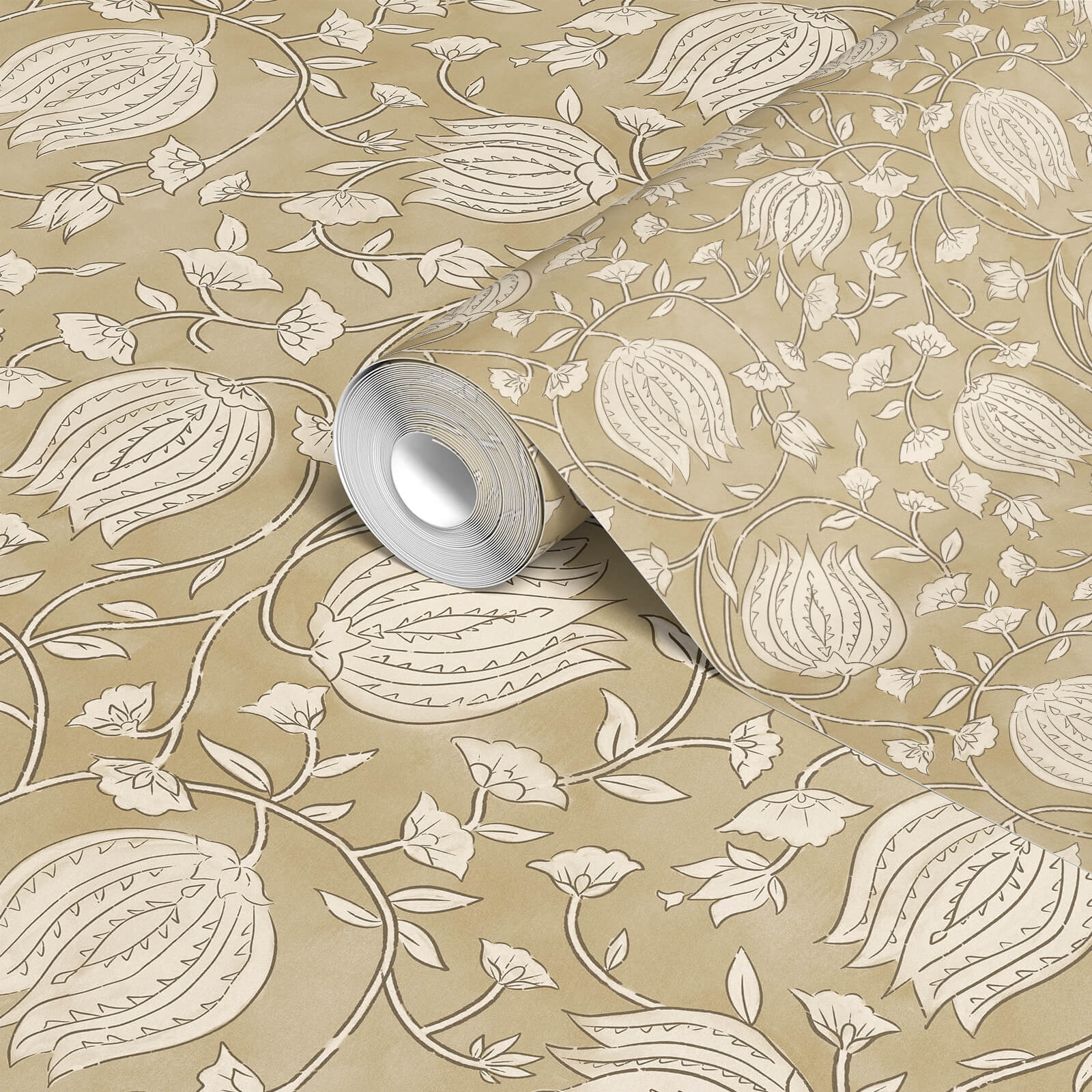 Gardenia Retro Boho Wallpaper