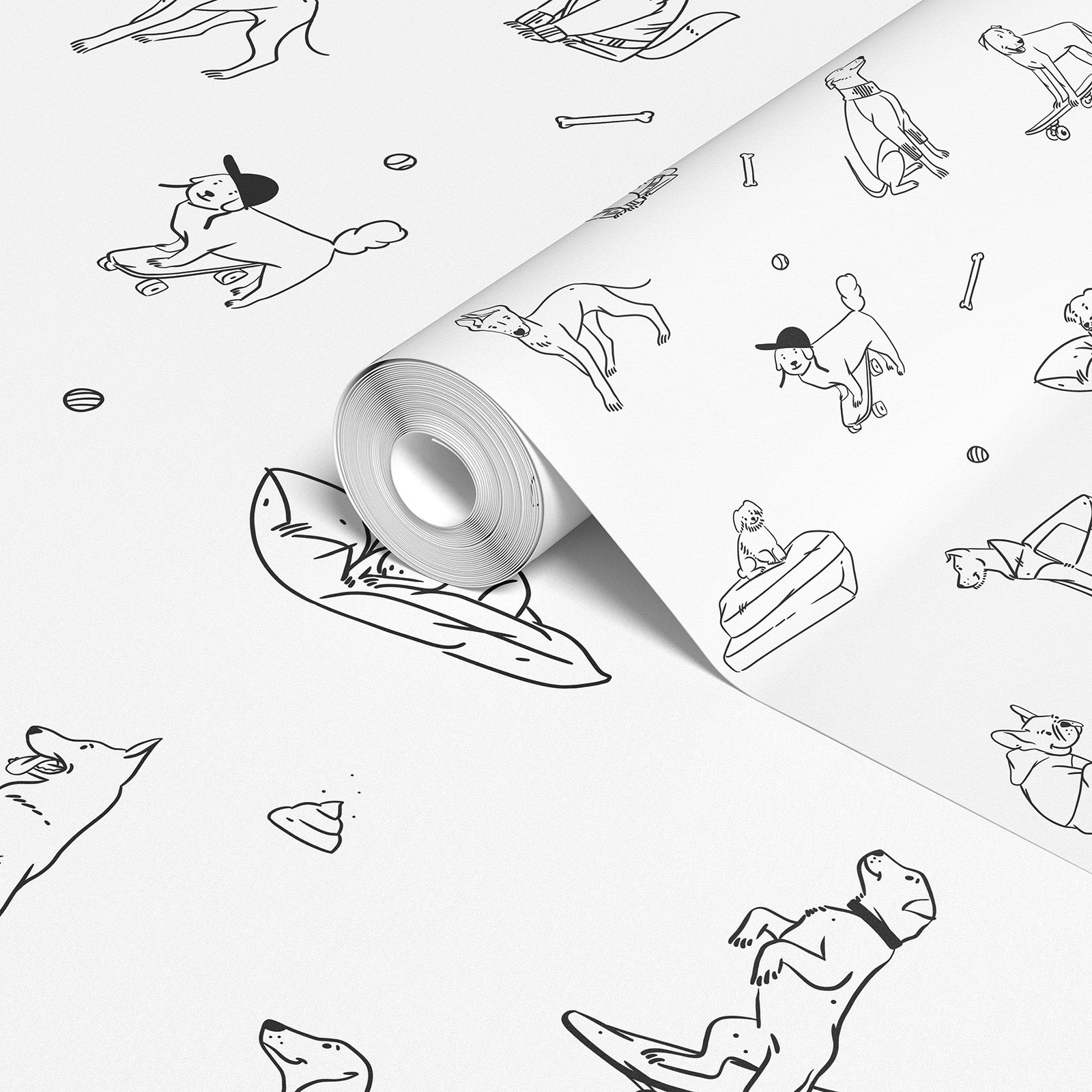 Line Art Dog Wallpaper