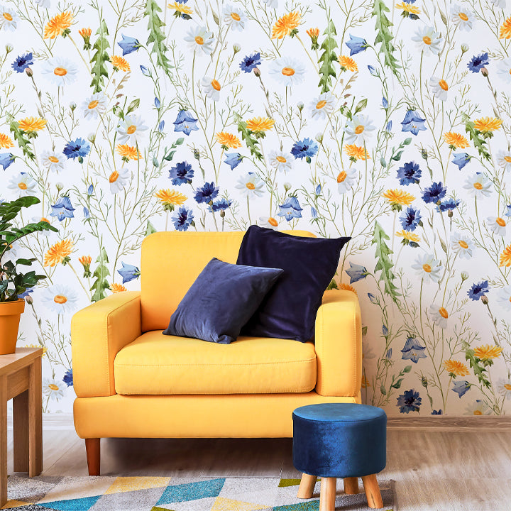 Living room wallpaper design for modern interiors