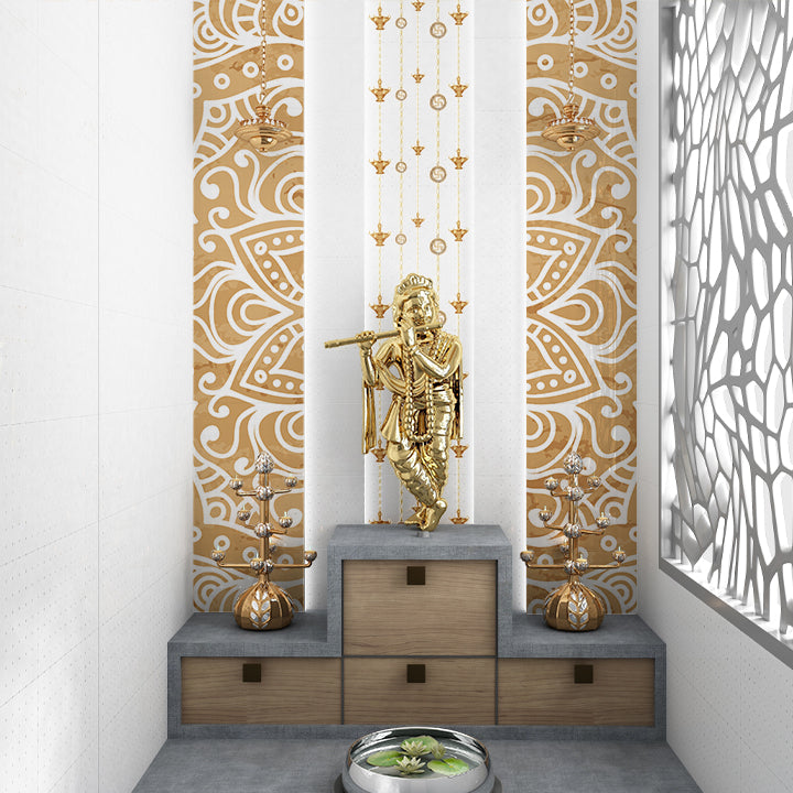 Mandir wallpaper design for spiritual spaces