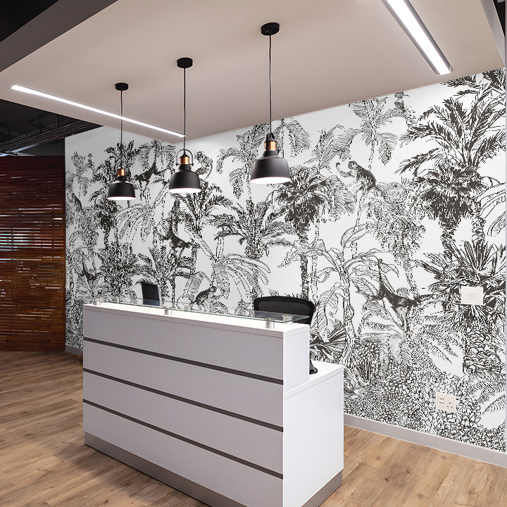 Office wallpaper design mockup