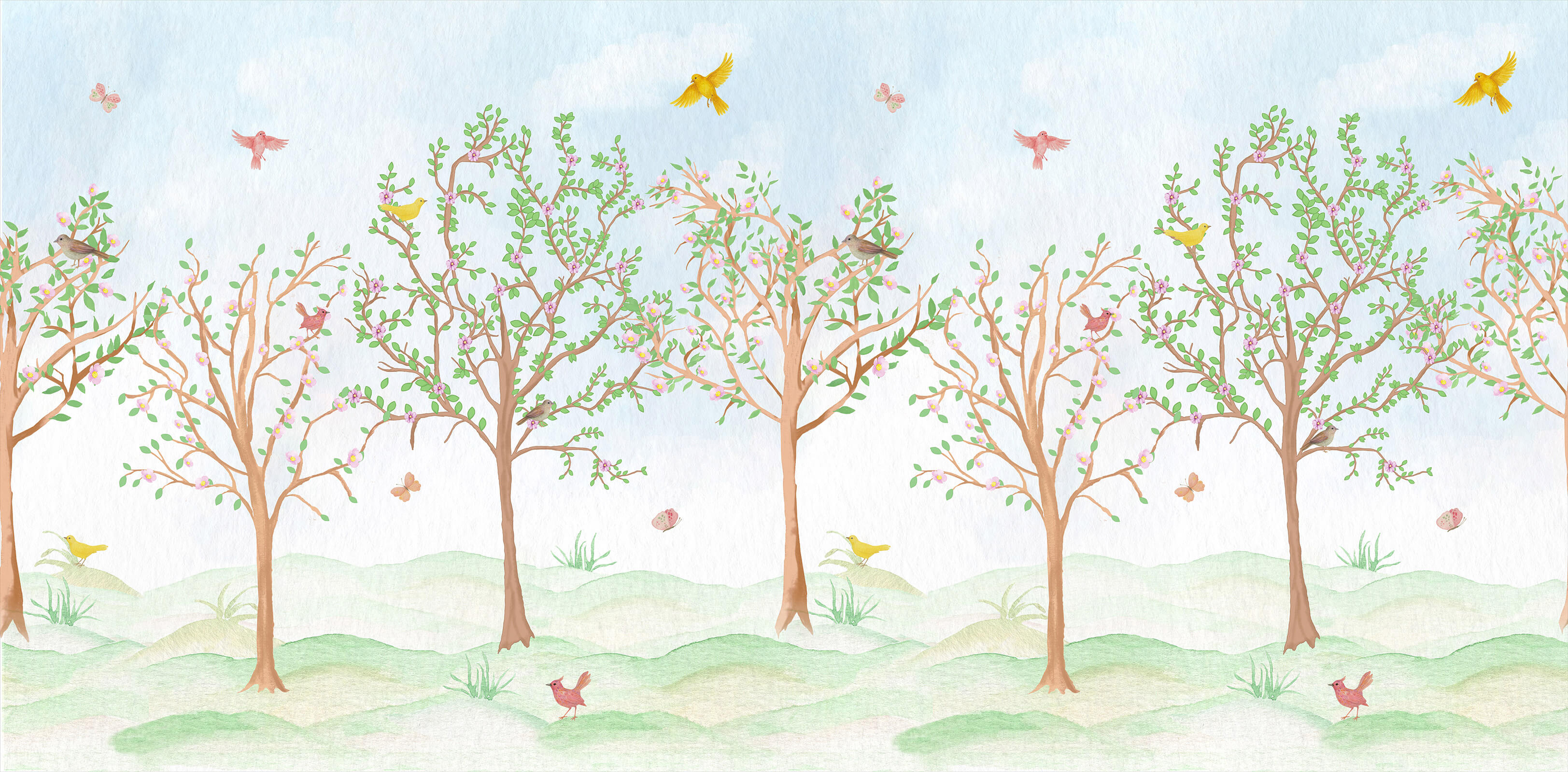 Blooming Vintage Garden Wallpaper