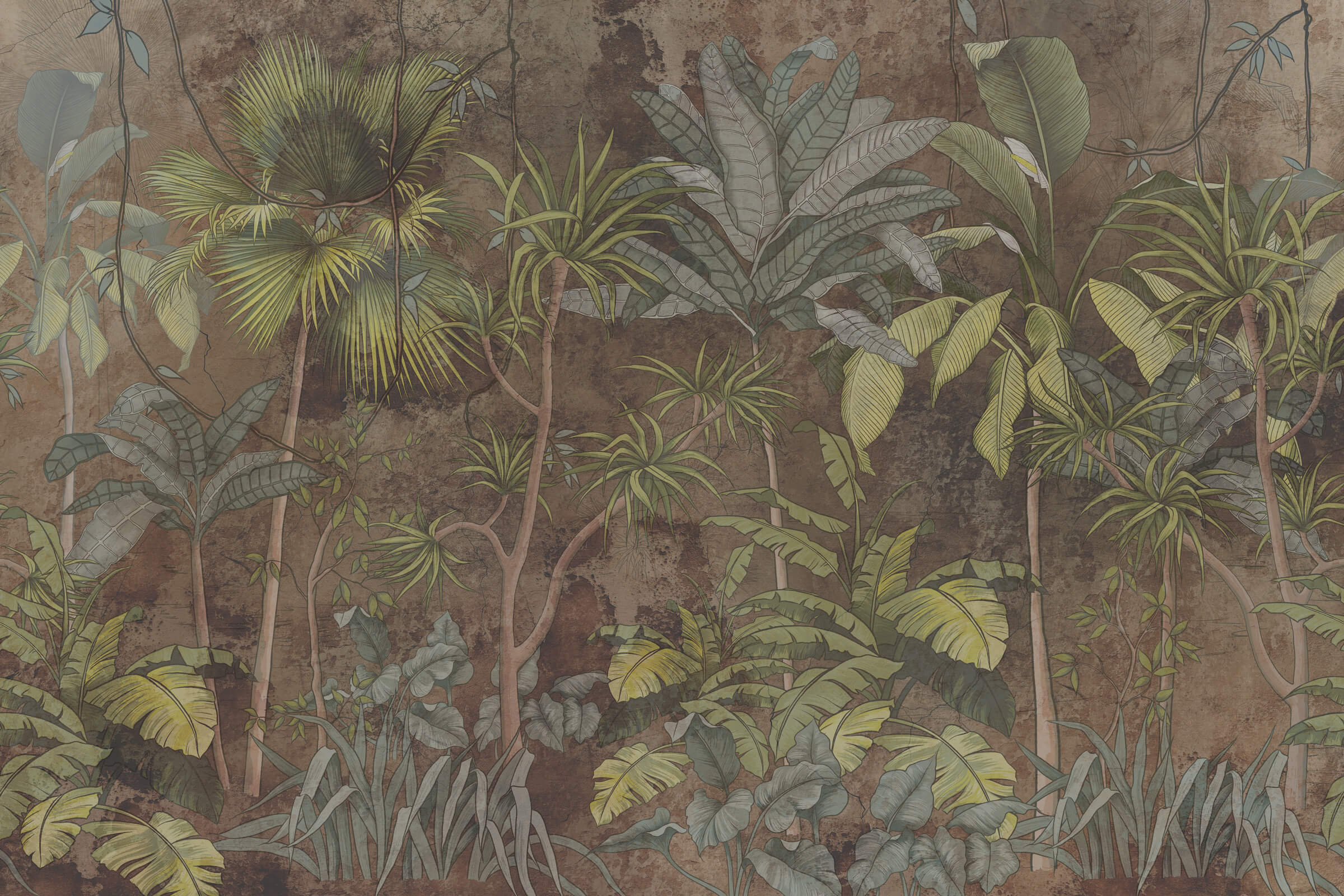 Hand Drawn Decor Tropical Wallpaper