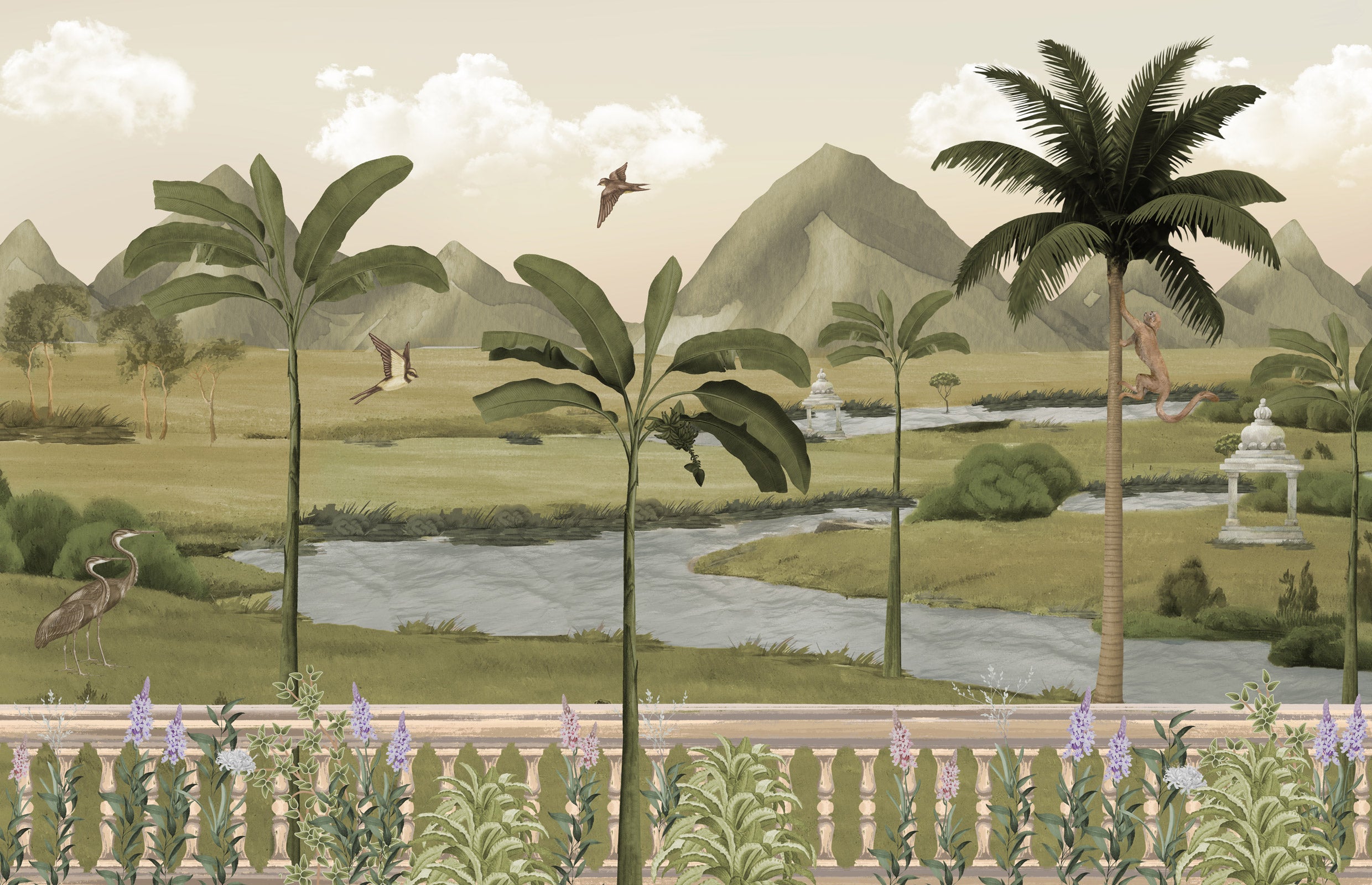 Tropical Palm Tree Jungle Wallpaper