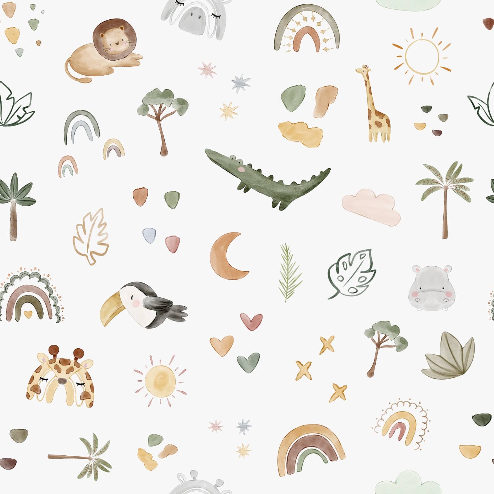 Boho Style Forest Wallpaper