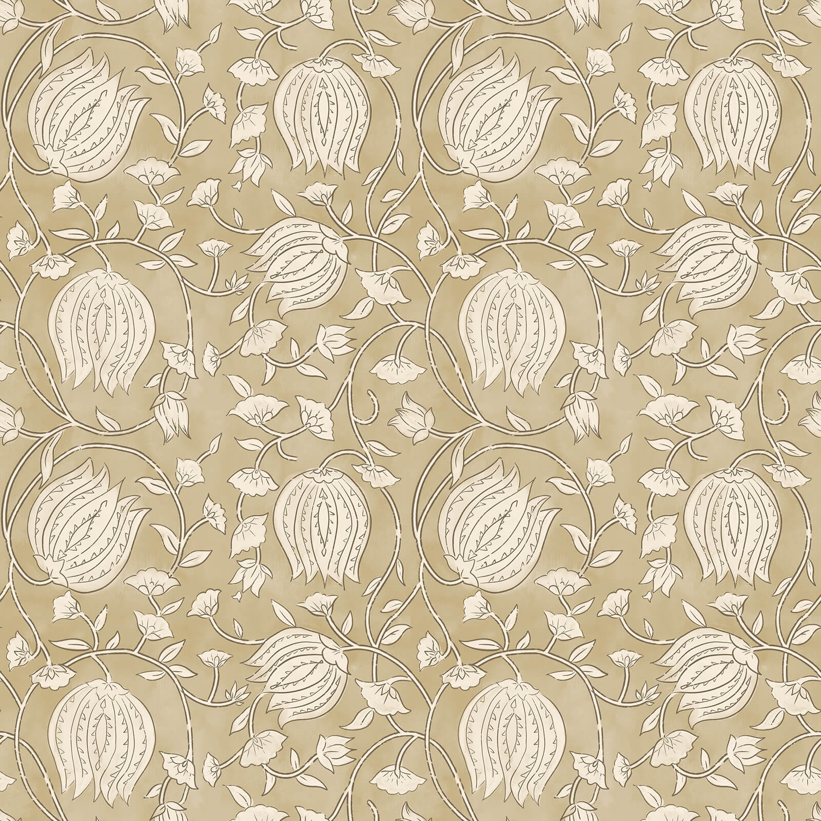 Gardenia Retro Boho Wallpaper