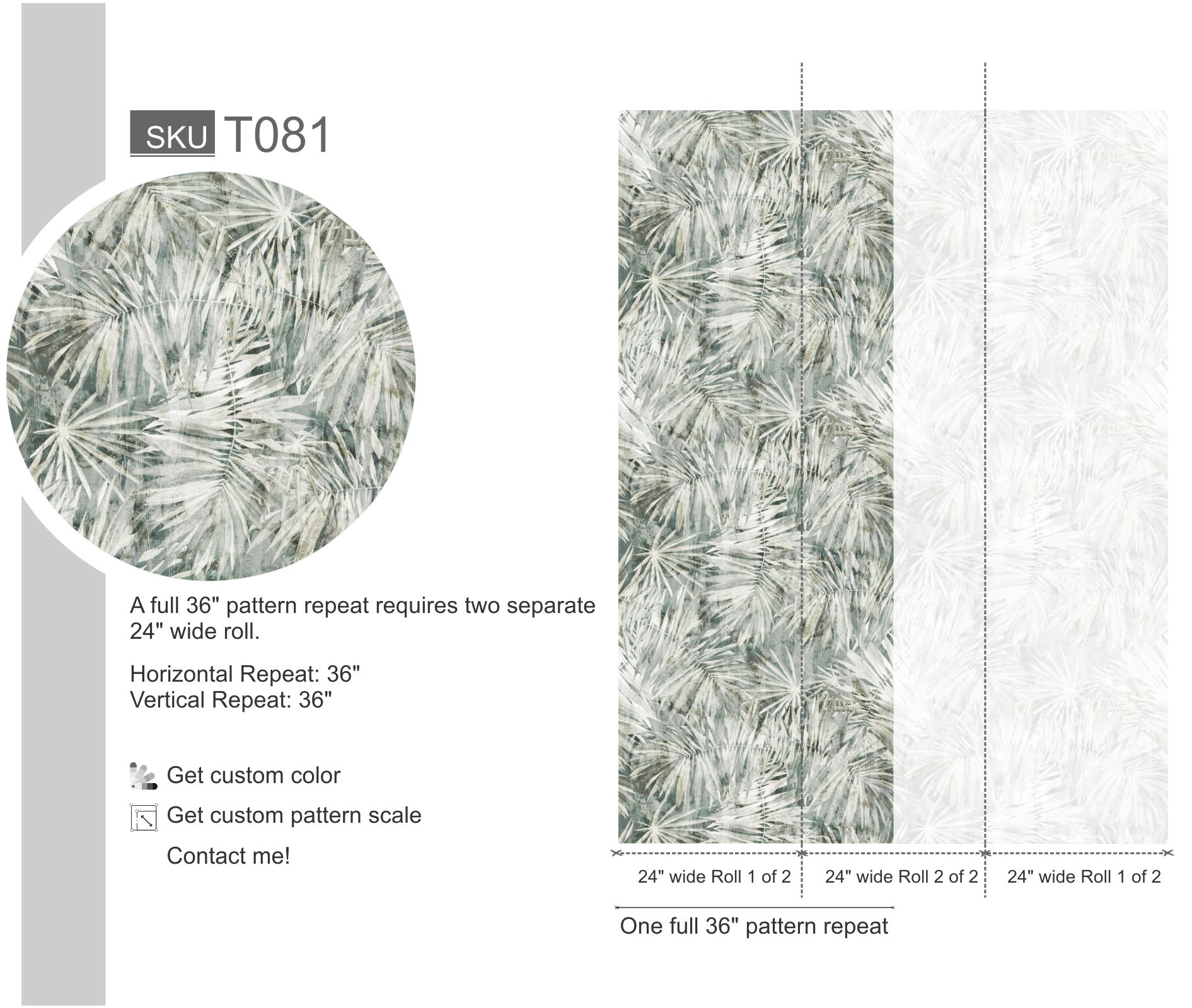 Hand Painted Palm Wallpaper