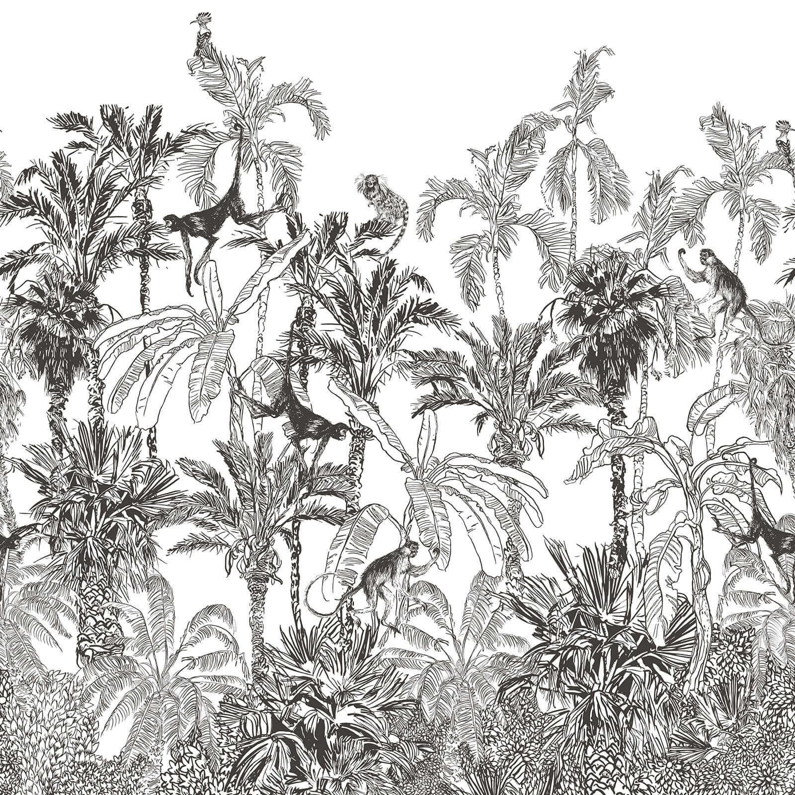 Peel and stick jungle mural wallpaper for entryway decor