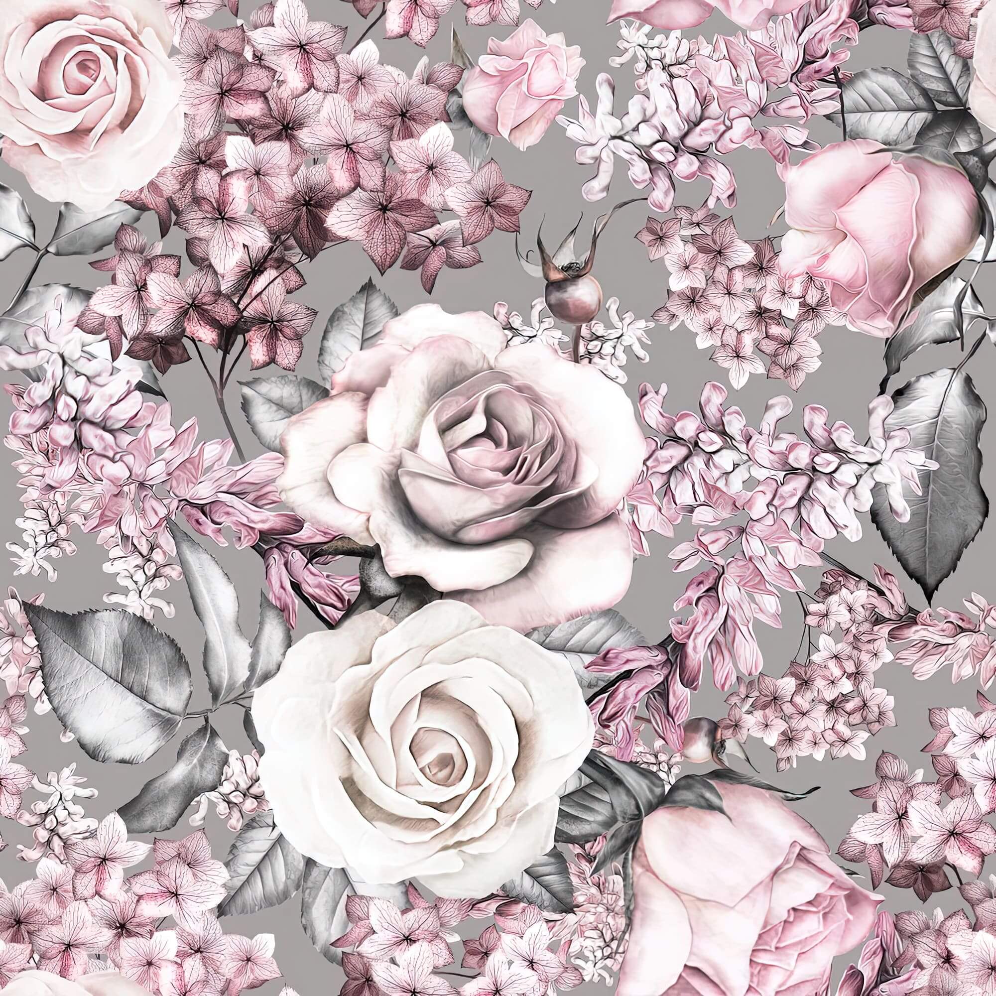 Rose with Leaves Wallpaper