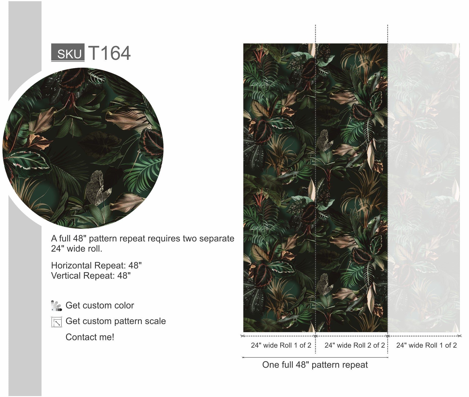 Moody Tropical Palm & Exotic Leaves Wallpaper