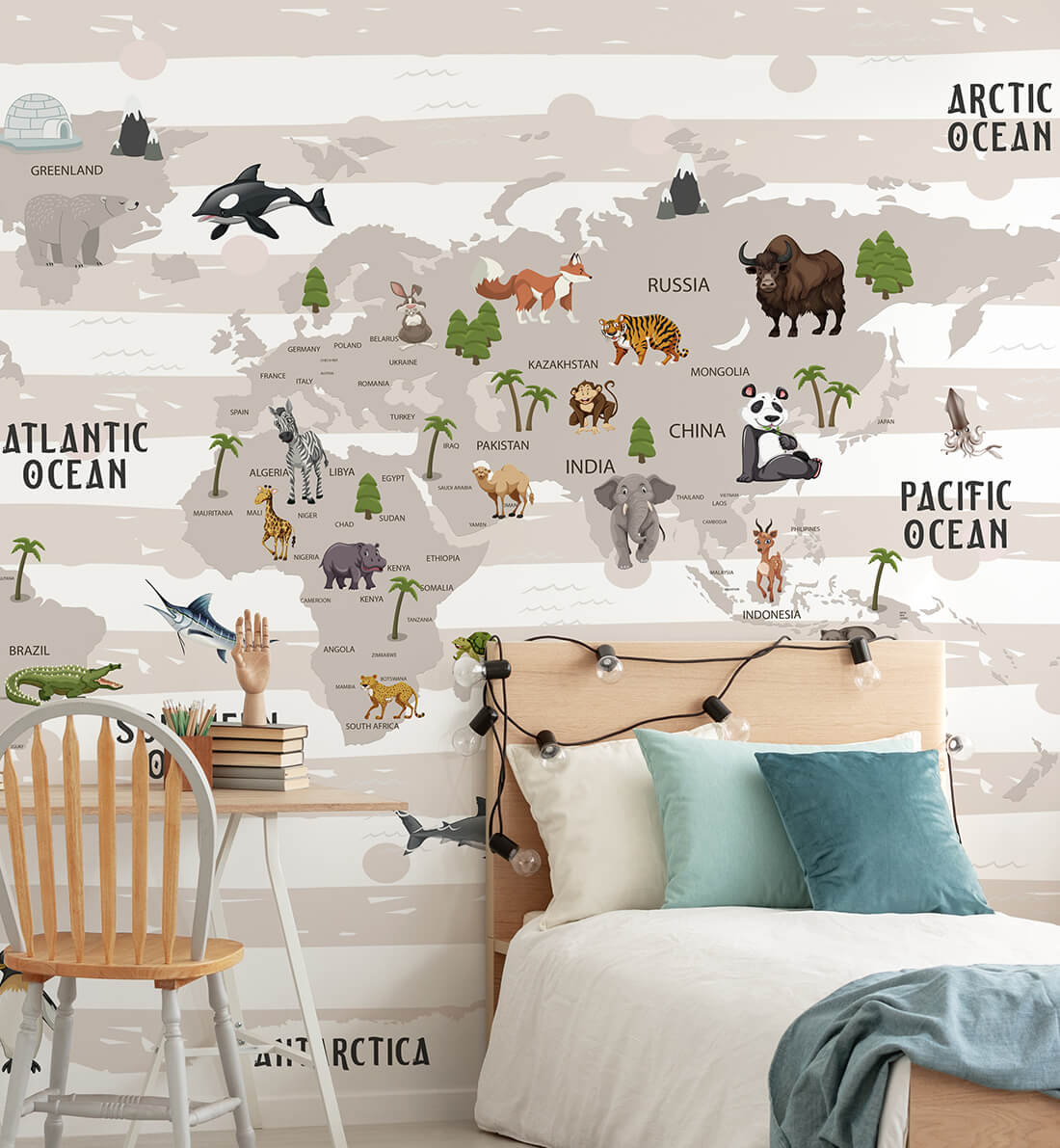 Traditional grey wildlife tourism with earth and ocean elements wallpaper