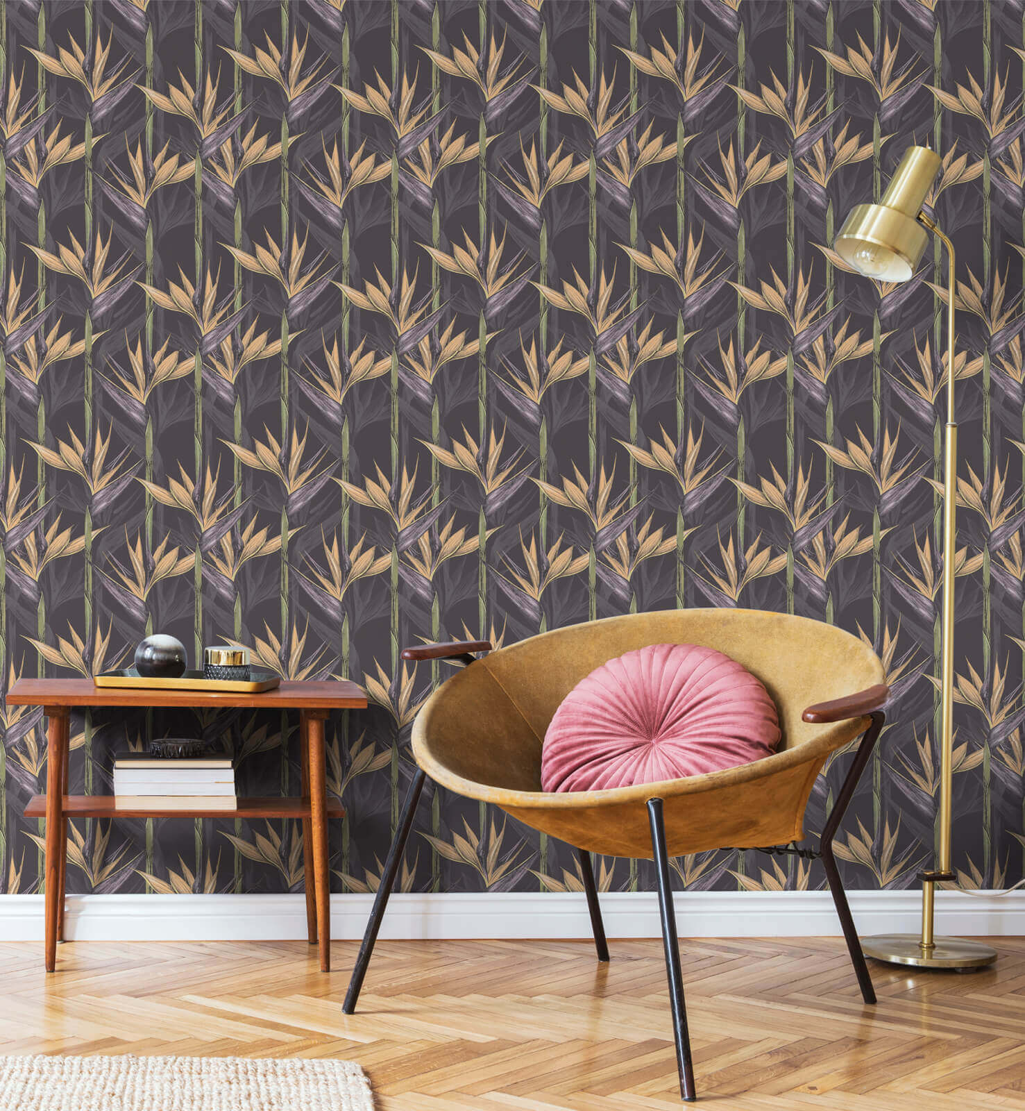 Vinyl watercolor blossom wallpaper with floral design for modern interiors