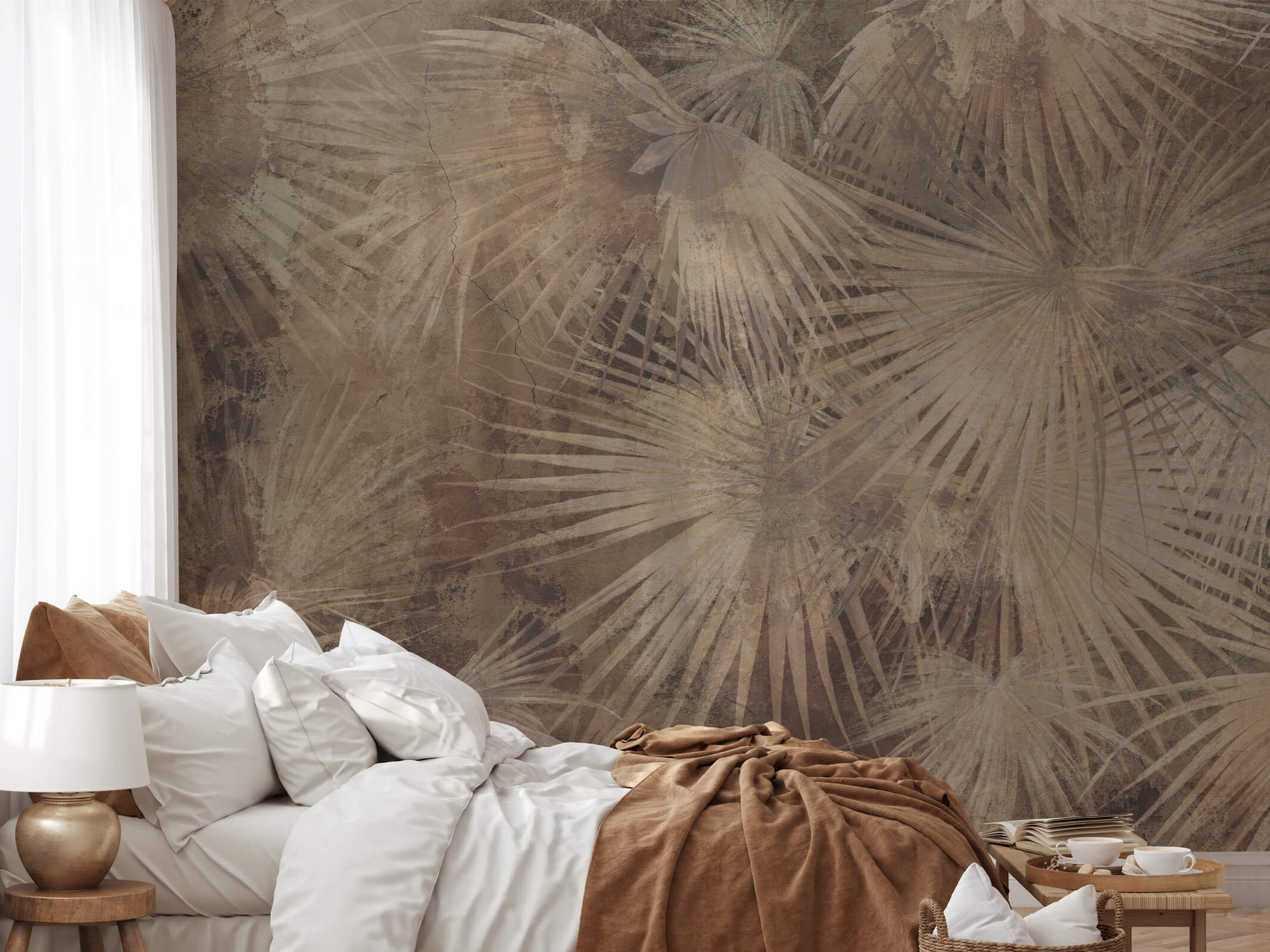 Hand Drawn Leave Mural Wallpaper