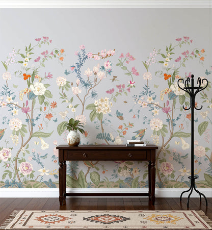 Vintage Chinoiserie Blooming trees Wallpaper