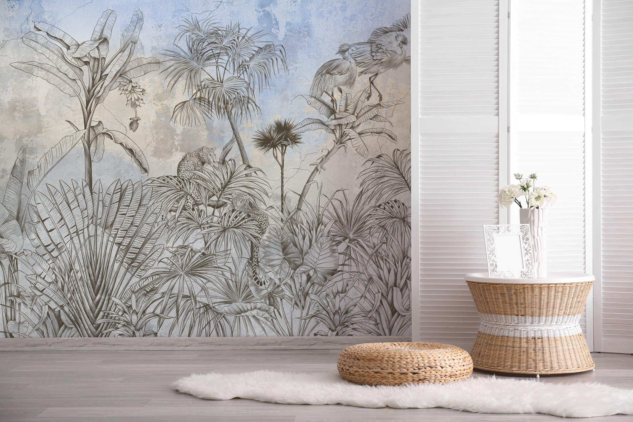 Fresco Tropical Leave Wallpaper