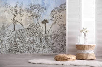 Fresco Tropical Leave Wallpaper