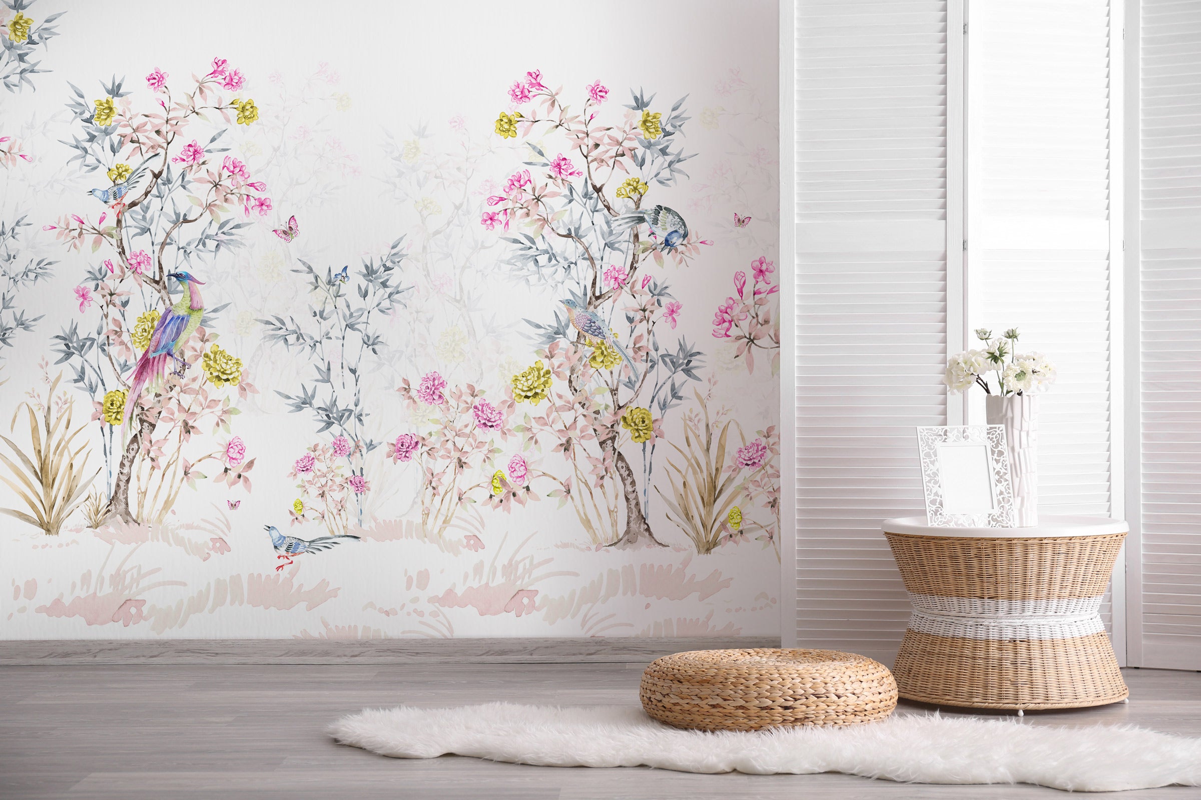 Colorful Chinoiserie Mural Wallpaper