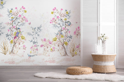 Colorful Chinoiserie Mural Wallpaper