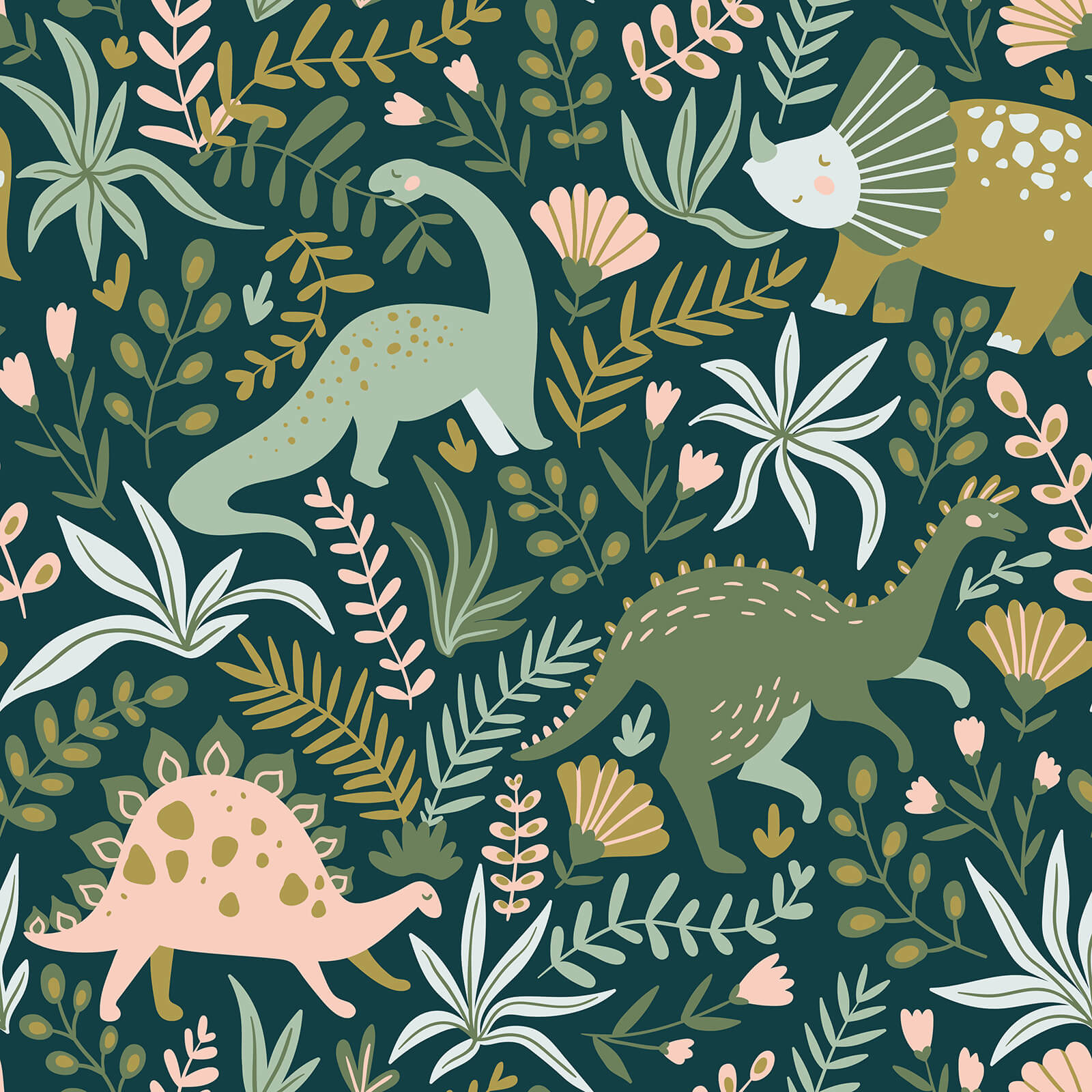 Cute Dinosaur with Leave Wallpaper