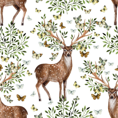 Hand Painted Watercolor Deer Wallpaper