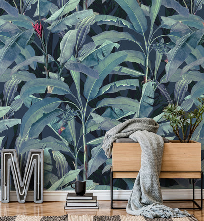 Tropical Large Banana Leaves Wallpaper