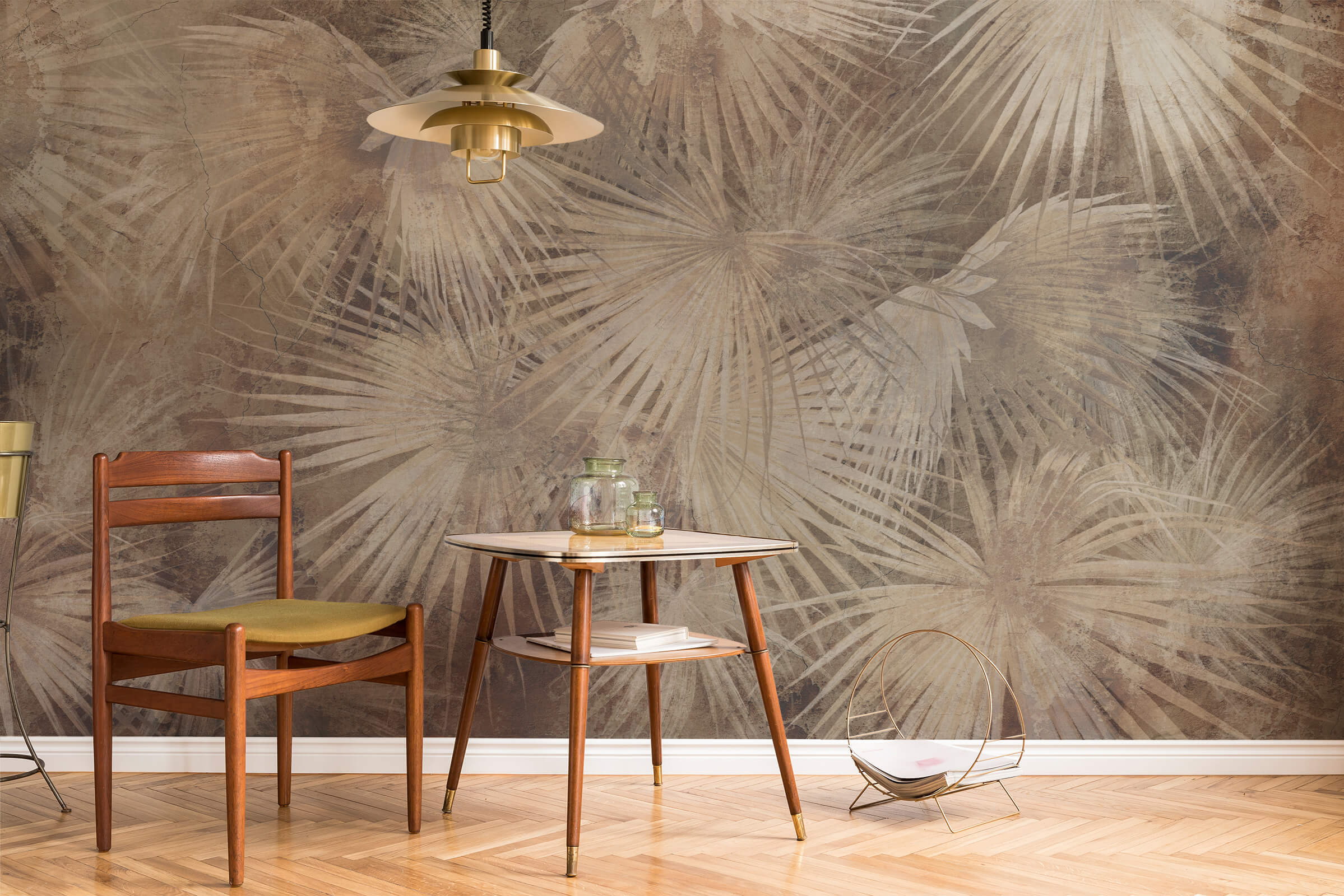 Hand Drawn Leave Mural Wallpaper