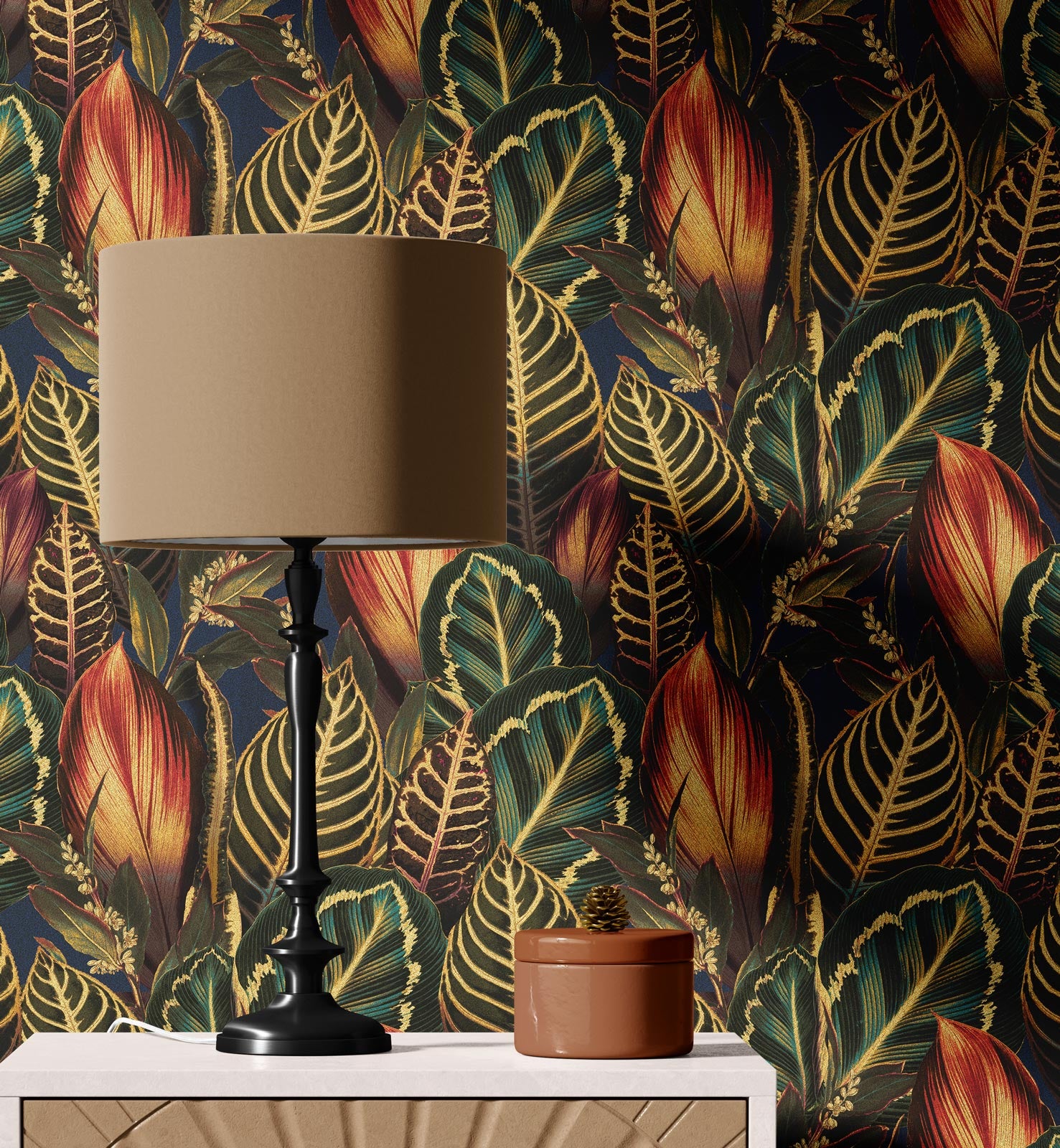 Golden Luxury Boho Dark Tropical