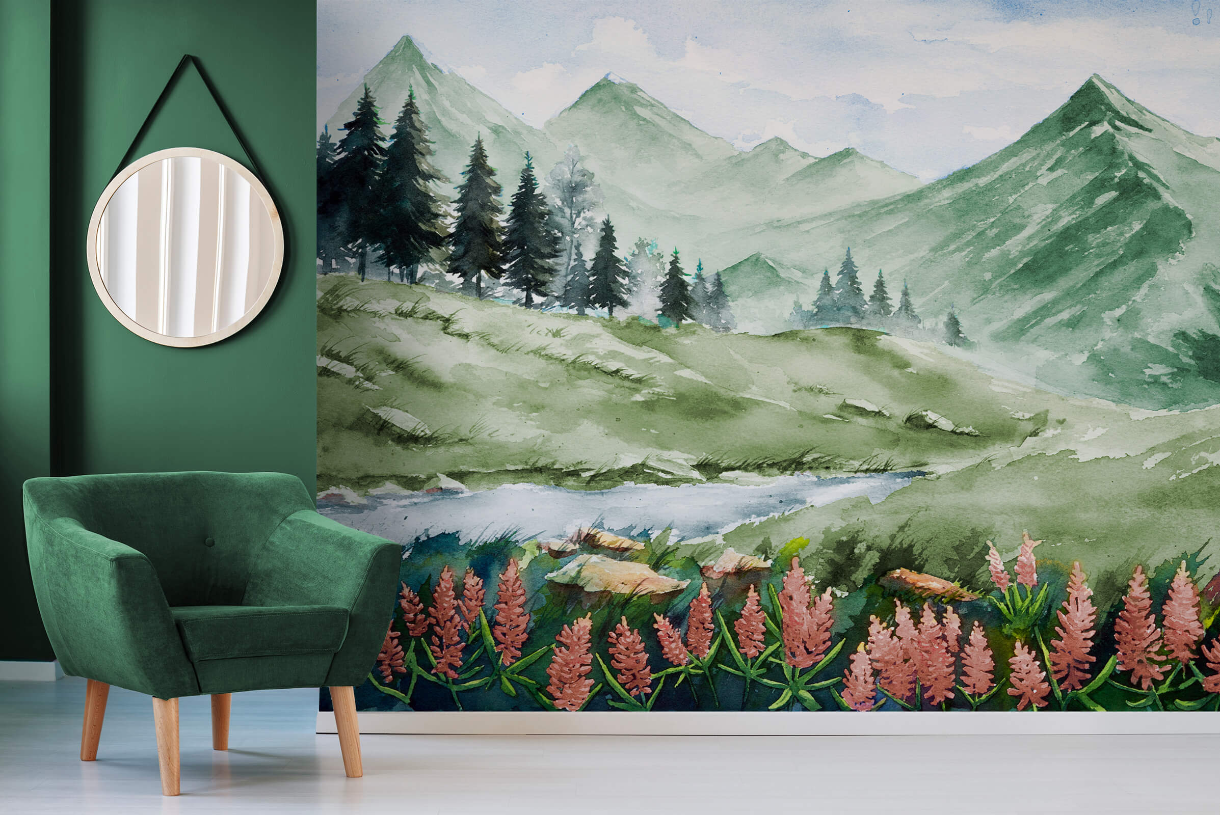 Beautiful Watercolour Nature Landscape Wallpaper