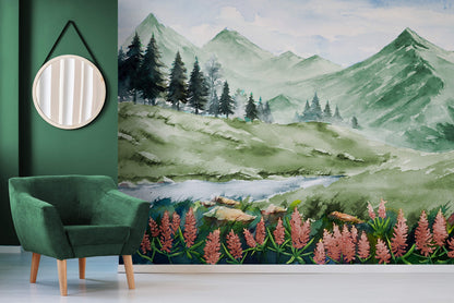 Beautiful Watercolour Nature Landscape Wallpaper