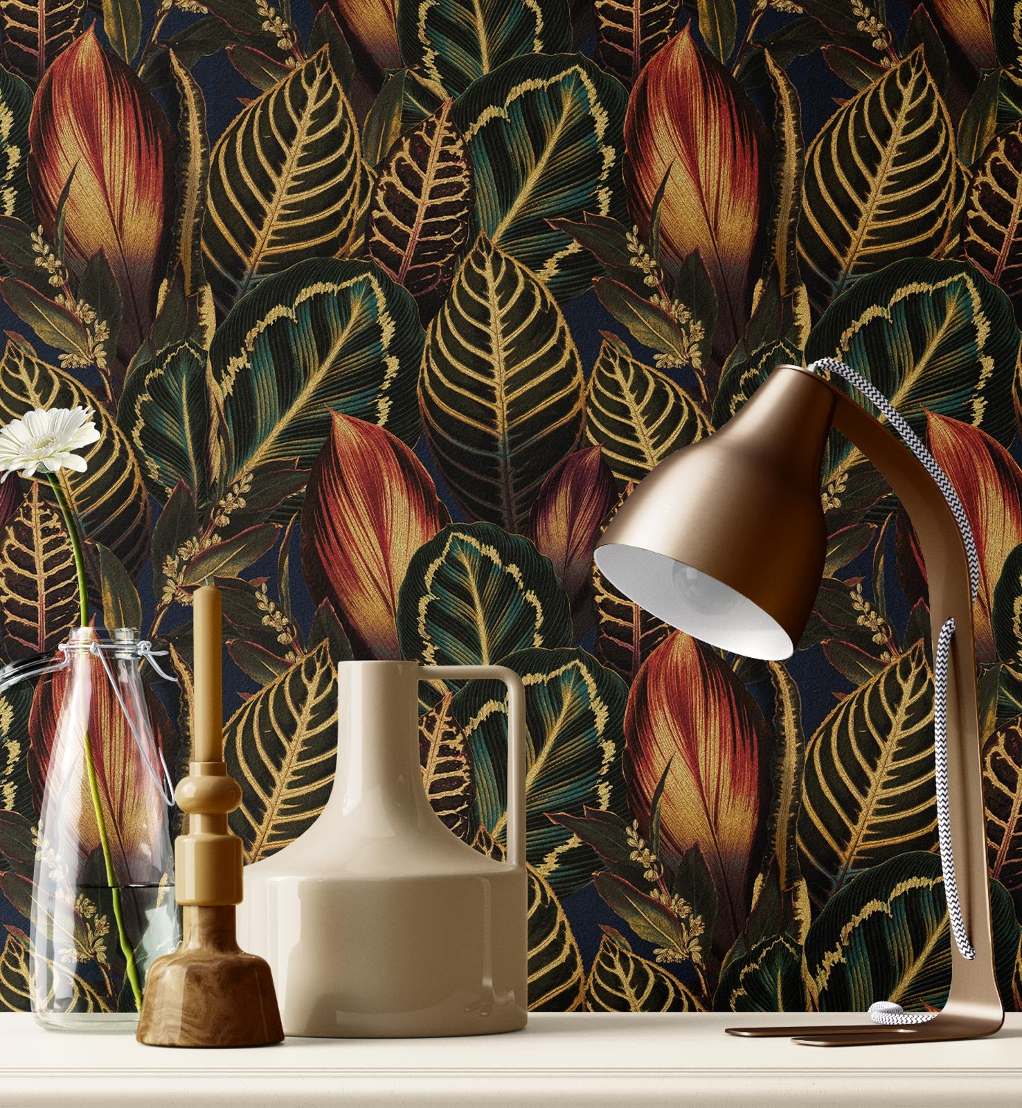 Golden Luxury Boho Dark Tropical