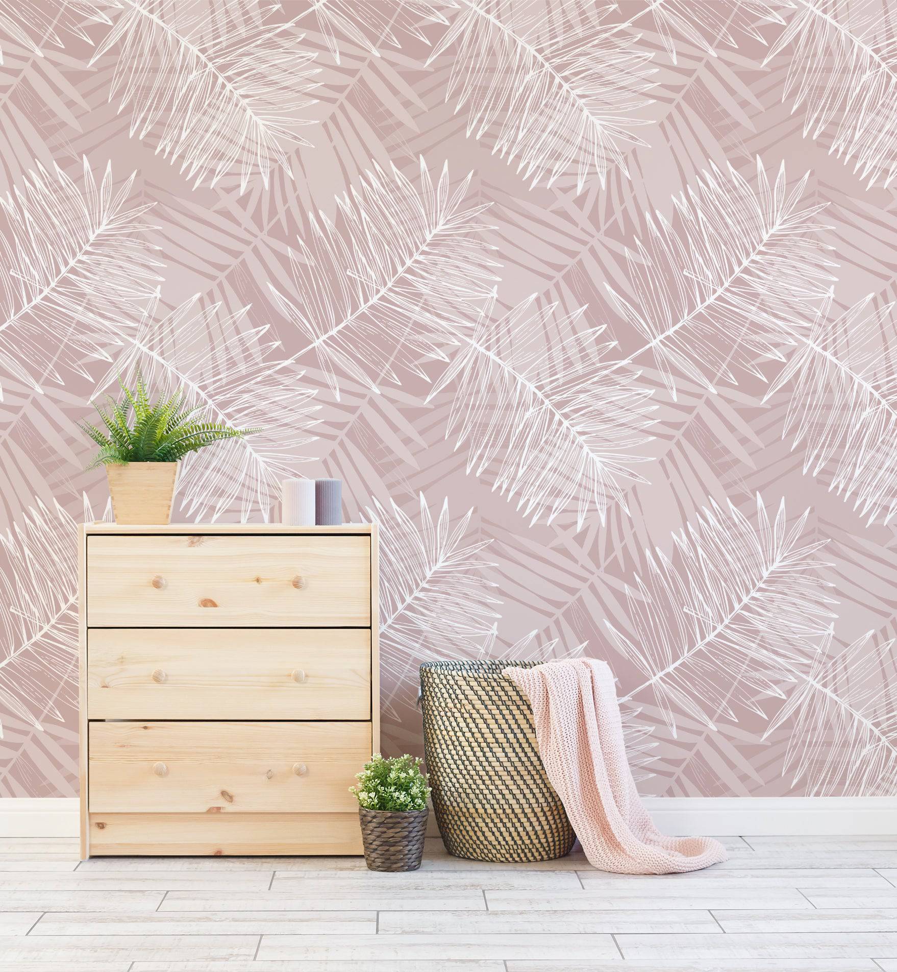 Abstract Blush Leaves - Walltrendz