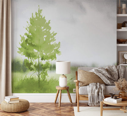 Large Tree Watercolor Landscape
