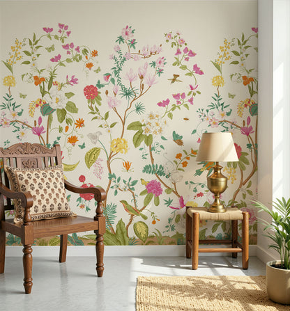 Vintage Chinoiseries Elegant Wall Wallpaper