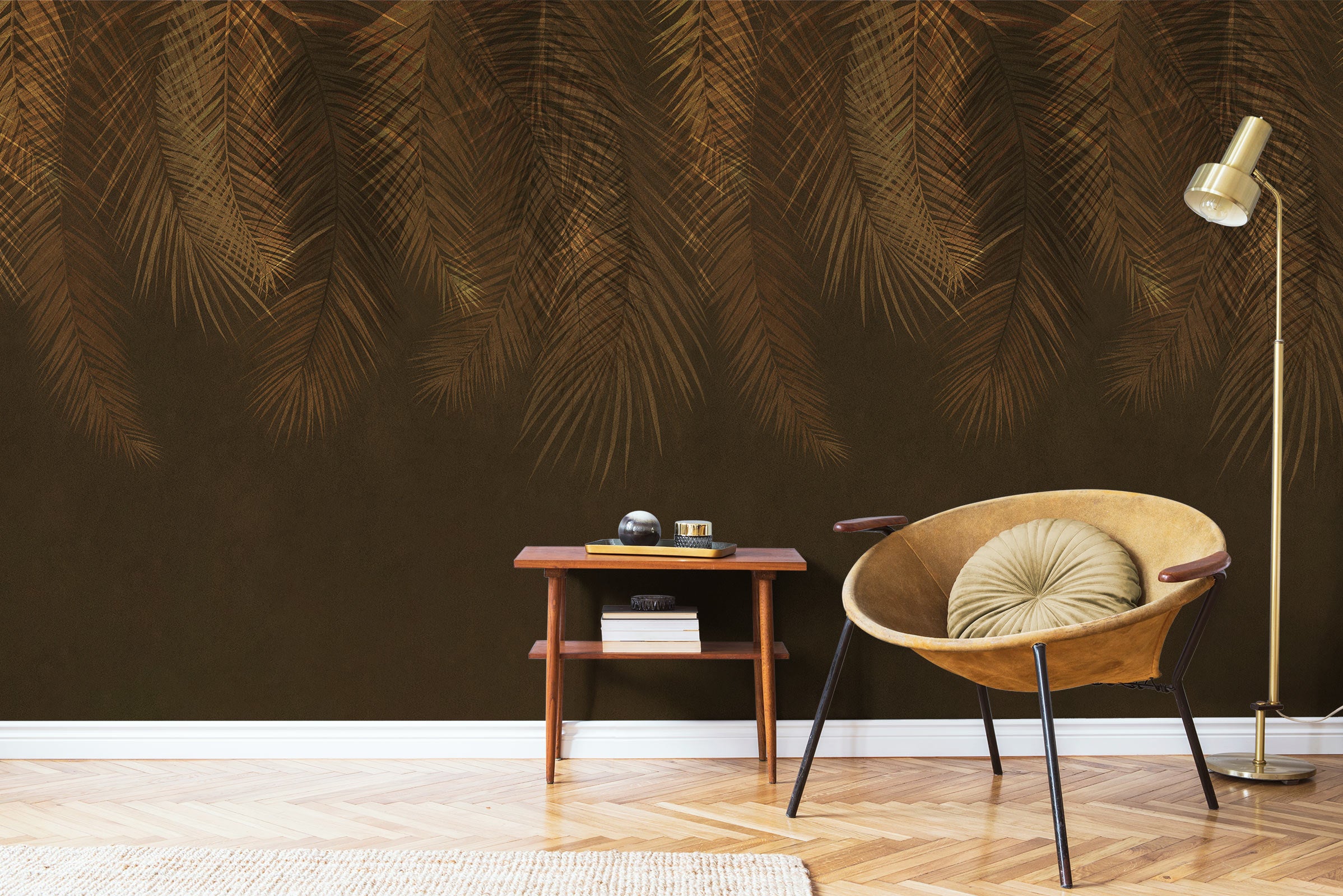 Hand Drawn Mural Leave Wallpaper