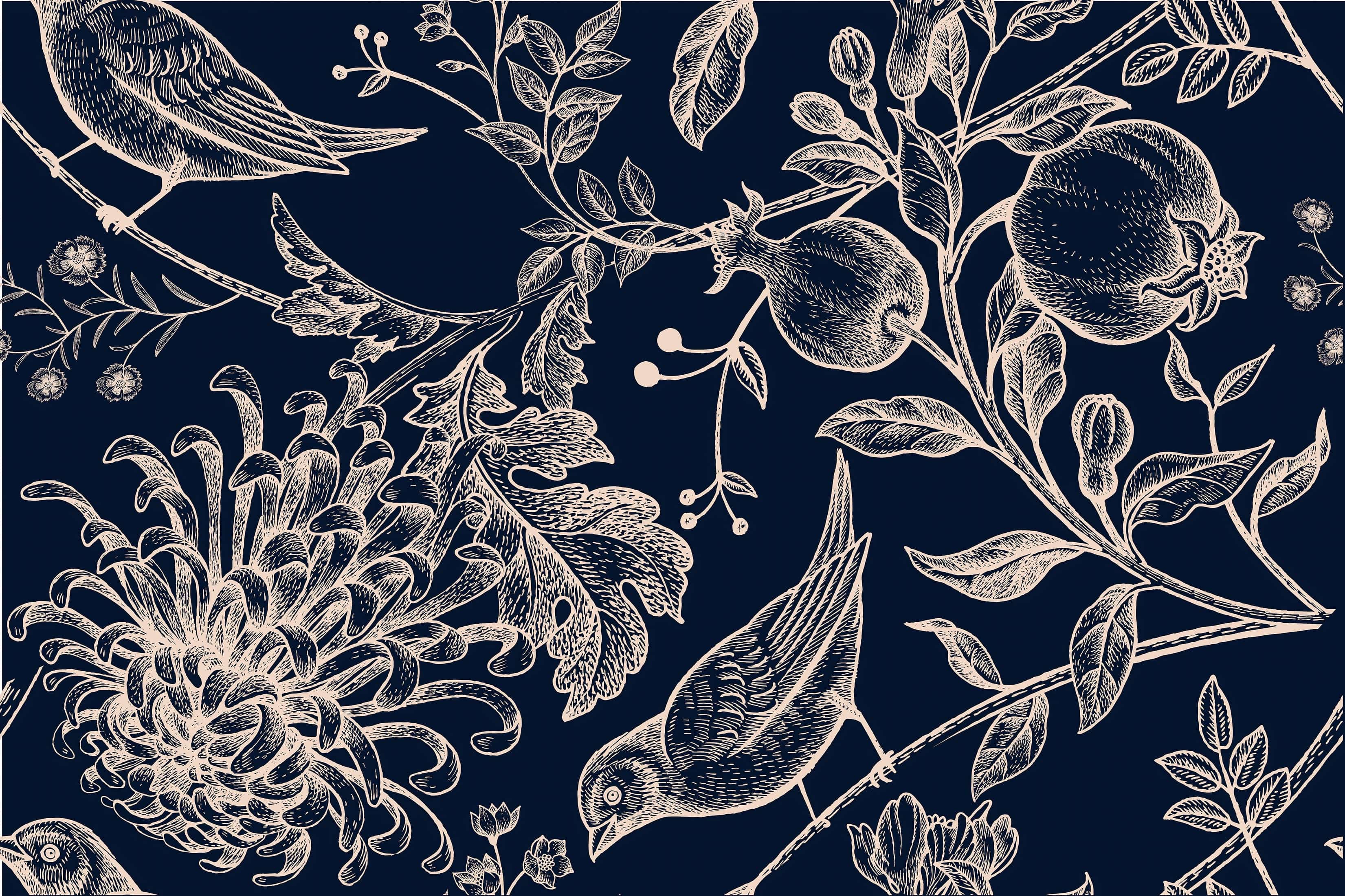 Vintage  chrysanthemum - Walltrendz