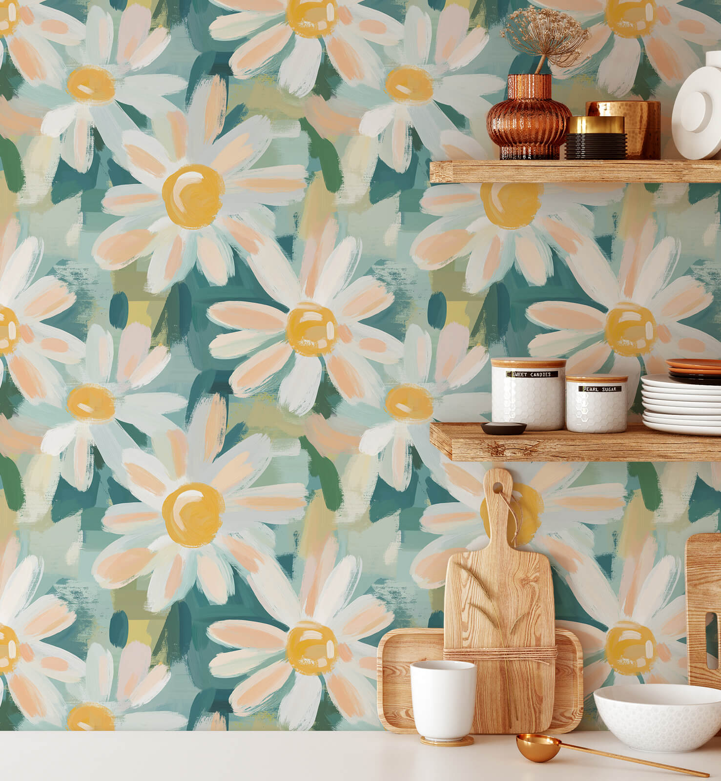 Watercolor Cute Daisy Flower Wallpaper